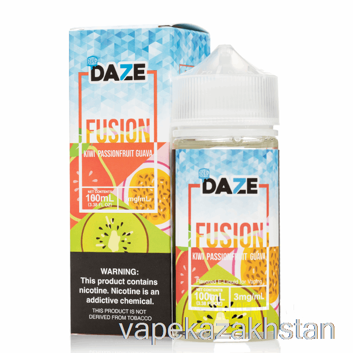 Vape Disposable ICED Kiwi Passionfruit Guava - 7 Daze Fusion - 100mL 0mg